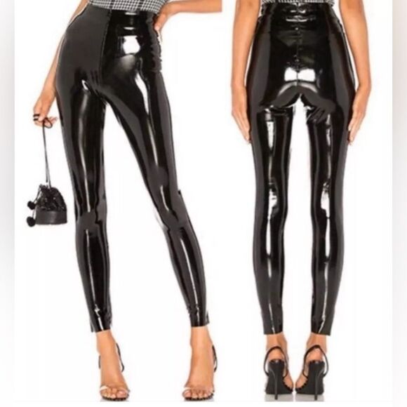 Commando Classic Faux Patent Leather Leggings High Rise Blue Pants Women’s Sz S - Picture 9 of 9